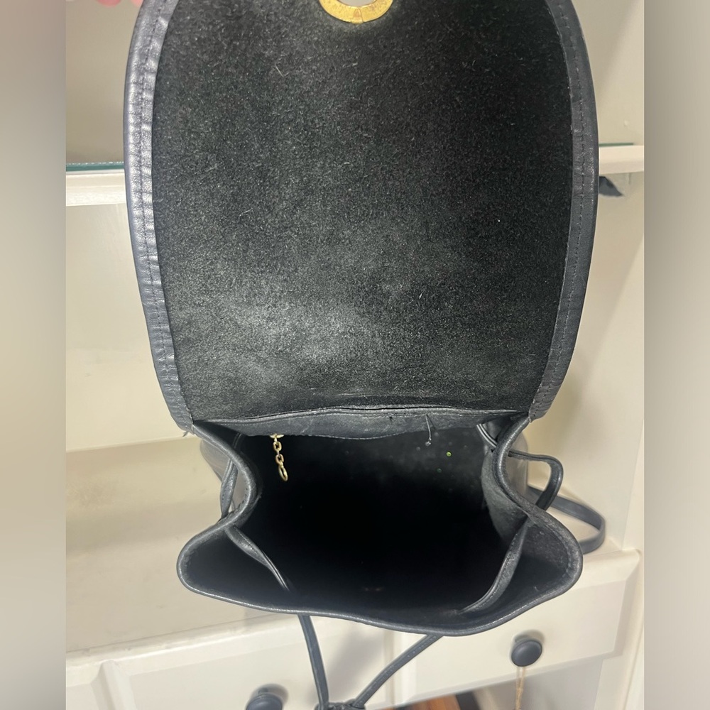 Coach Vintage Black Leather Daypack Backpack Bag 9791 - Picture 8 of 9